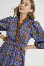 Load image into Gallery viewer, Umgee Vibrant Floral Print Maxi Dress in Brown Mix
