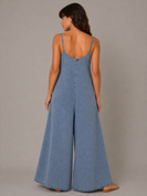 Mystree Washed Tencel Jumpsuit in Denim Blue