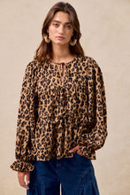 Load image into Gallery viewer, BiBi Lightweight Textured Tiered Top in Leopard

