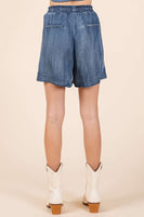 Mittoshop Chambray Shorts in Dark Denim FINAL SALE