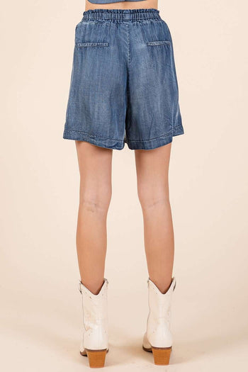 Mittoshop Chambray Shorts in Dark Denim FINAL SALE