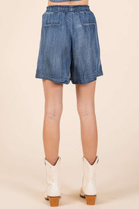 Mittoshop Chambray Shorts in Dark Denim