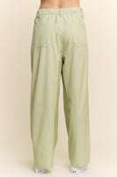 J.nna Striped Relax Fit Slacks in Pistachio
