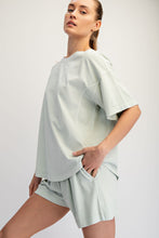 Load image into Gallery viewer, Rae Mode Pigment Washed Cotton Top and Short Set in Soft Mint
