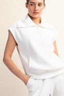 Rae Mode Scuba Quarter Zip Top in Cream FINAL SALE