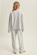 Load image into Gallery viewer, Wishlist Striped Knit Top And Pants Set in Heather Grey/Cream
