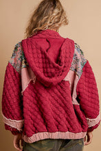 Load image into Gallery viewer, POL Quilted Jacket with Floral Print and Corduroy Details in Magenta Multi
