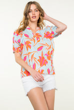 Load image into Gallery viewer, THML Striped and Floral Print Top in Light Blue
