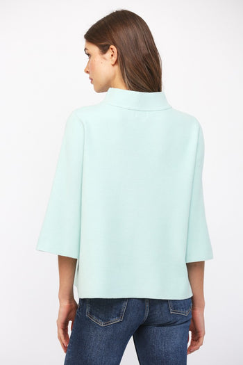 Fate Mock Neck Pull Over Top in Soft Mint