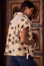 Load image into Gallery viewer, So Me Oversized Flower Sherpa Fur Vest in Brown
