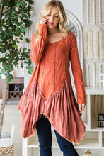 Load image into Gallery viewer, Oli &amp; Hali Mixed Fabric Tunic Top in Brick Shirts &amp; Tops Oli &amp; Hali   
