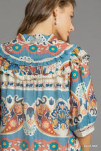 Load image into Gallery viewer, Umgee Border Print Dress in Blue Mix
