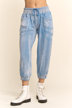 Load image into Gallery viewer, Davi &amp; Dani Garment Washed Terry Knit Joggers in Slate Blue
