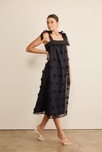 Load image into Gallery viewer, In February Blossom Floral Embroidery Midi Dress in Black Dress In February   
