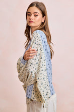 Load image into Gallery viewer, BiBi Floral Print Mix N Match Henley Top in Light Blue
