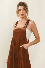 Load image into Gallery viewer, BiBi Solid Color Velvet Wide Leg Overalls in Brick ON ORDER
