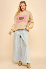 Load image into Gallery viewer, Davi &amp; Dani OVERSIZED Textured Knit Large Daisy Sweater in Beige
