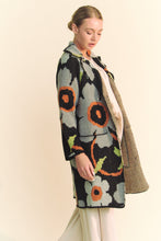 Load image into Gallery viewer, Davi &amp; Dani Floral Print Button Down Cardigan in Black Grey
