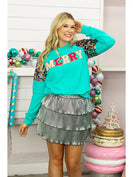 Grace+Emma MERRY Sweatshirt in Turquoise