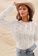 So Me FITTED Textured Floral Lace Sheer Mesh Top in Ivory ON ORDER