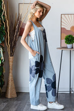 Load image into Gallery viewer, Oli &amp; Hali Large Flower and Paint Splatter Jumpsuit in Light Blue
