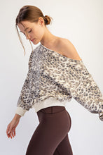 Load image into Gallery viewer, Rae Mode Animal Print French Terry Tops in Brown
