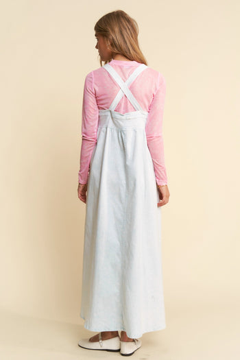 apron button front denim dress Stetson Denim Button Front Dress