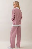 Veveret Striped Lounge Pants in Dusty Rose