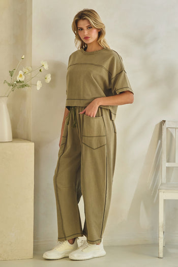 Veveret Knit Easy Set in Olive