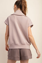 Load image into Gallery viewer, Rae Mode Scuba Quarter Zip Top in Light Mocha
