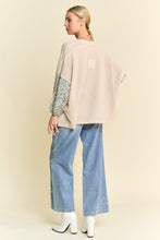 Load image into Gallery viewer, Davi &amp; Davi Waffle Knit Top with Multi Star Patched Front in Beige
