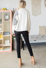 Load image into Gallery viewer, Oli &amp; Hali White Denim Jacket with Leopard Details Jacket Oli &amp; Hali   
