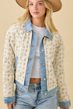 Load image into Gallery viewer, Main Strip Quilted Floral Print and Denim Jacket in Ivory/Blue
