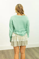 Grace+Emma Sequin Tree Patch Sweatshirt in Mint