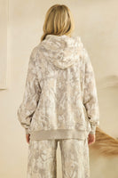 Veveret OVERSIZED Printed Fleece Pullover Hoodie in Grey Camo
