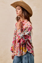 Load image into Gallery viewer, BiBi Mix N Match Print Button Down Top in Rose Mix
