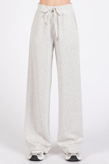 Mittoshop Solid Color Ultra Soft Straight Leg Pants in Oat