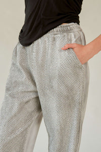 Davi & Dani Mineral Washed Joggers with Rhinestones in Grey