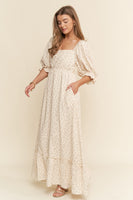 J.nna Floral Print Maxi Dress in Neutral