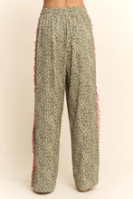 Load image into Gallery viewer, Davi &amp; Dani Leopard Pants with Contrasting Lace Stripe in Green Leopard
