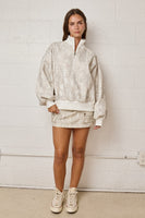 Papermoon Half Zip Neck Pullover Sweater in Camo (Top only)
