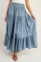 ee:some Snow Washed Maxi Skirt in Denim