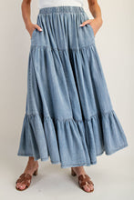Load image into Gallery viewer, ee:some Snow Washed Maxi Skirt in Denim
