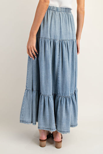 ee:some Snow Washed Maxi Skirt in Denim