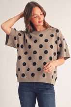 Load image into Gallery viewer, Jodifl Polka Dot Comfy Sweater Top In Taupe
