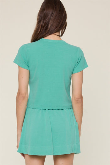 Wishlist Knit Top And Skirt Set in Seafoam