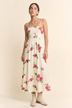 Load image into Gallery viewer, Davi &amp; Dani Flower Print French Terry Midi Dress in Cream
