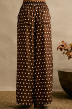 Load image into Gallery viewer, So Me Polka Dot Waist Elastic Wide Leg Pants In Brown/White
