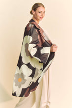 Load image into Gallery viewer, Davi &amp; Dani Bold Retro Floral Print Jacket in Mocha Brown
