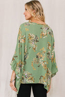 Oddi OVERSIZED Leaf Print Top in Sage ON ORDER